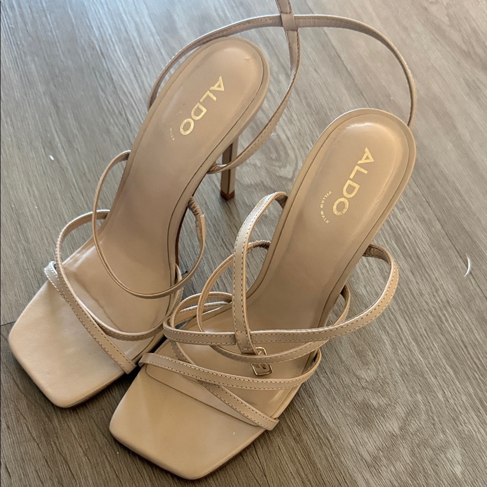 Aldo Beige Strappy Heels size 7